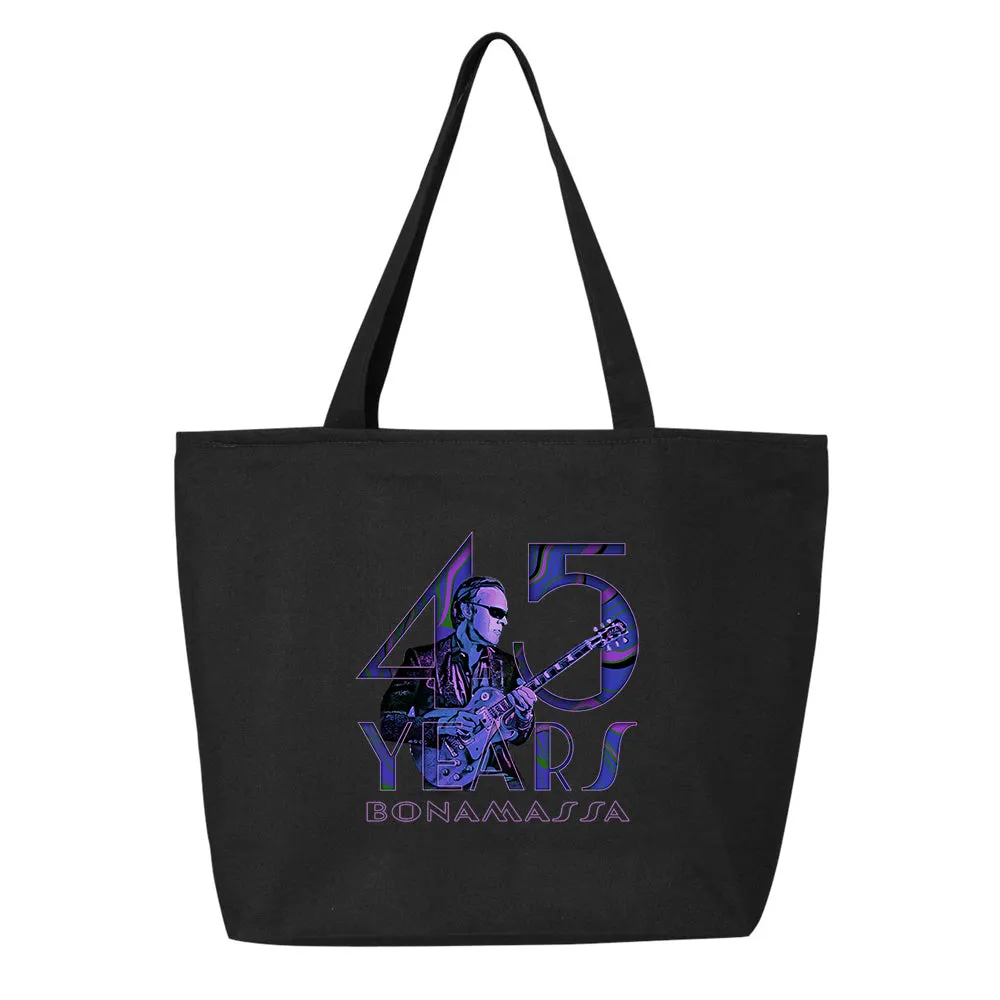 45 Years of Blues Zippered Tote Bag - Purple Logo