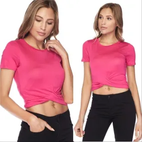 Amy Twist Crop Top Pink