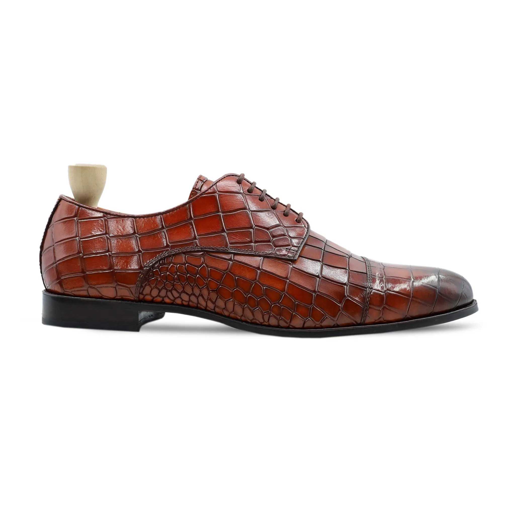 BALI - BURNISH OXBLOOD CROCODILE DERBY