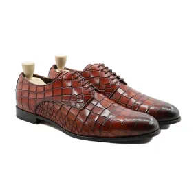 BALI - BURNISH OXBLOOD CROCODILE DERBY