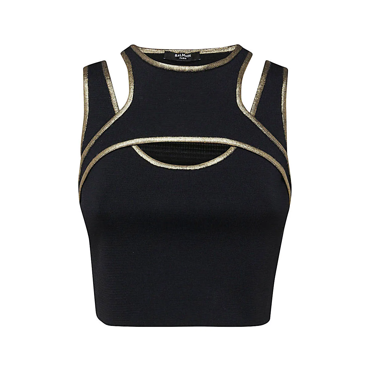 Balmain Sleeveless Cropped Knitted Top