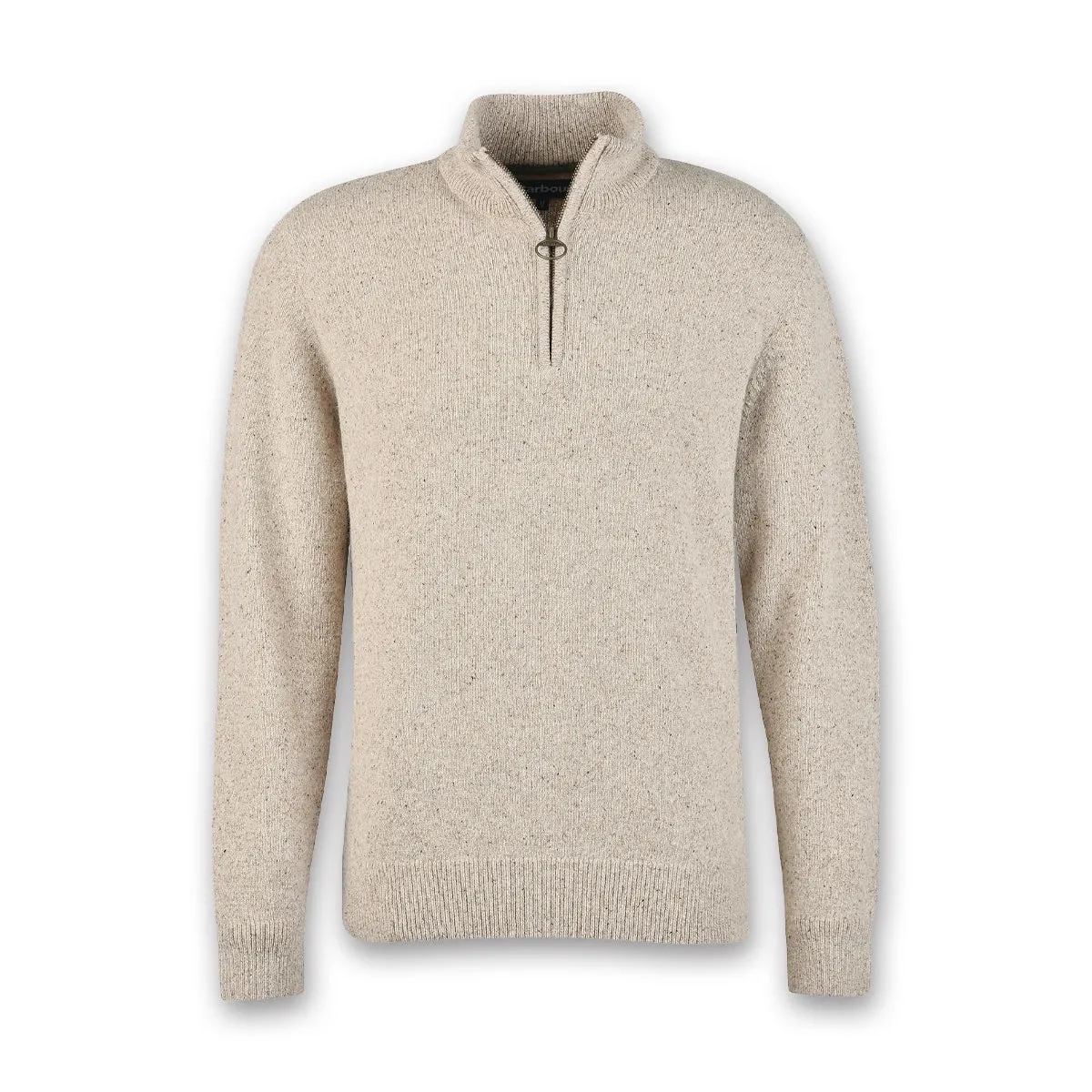 Barbour - Tisbury Half Zip Jumper in Stone