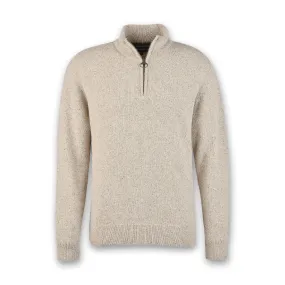 Barbour - Tisbury Half Zip Jumper in Stone