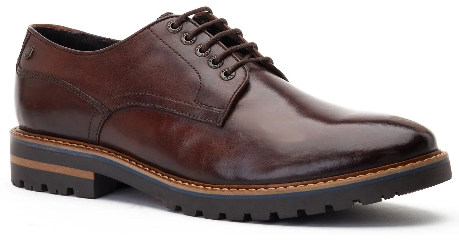 Base London Halsey Washed Mens Leather Derby Shoe