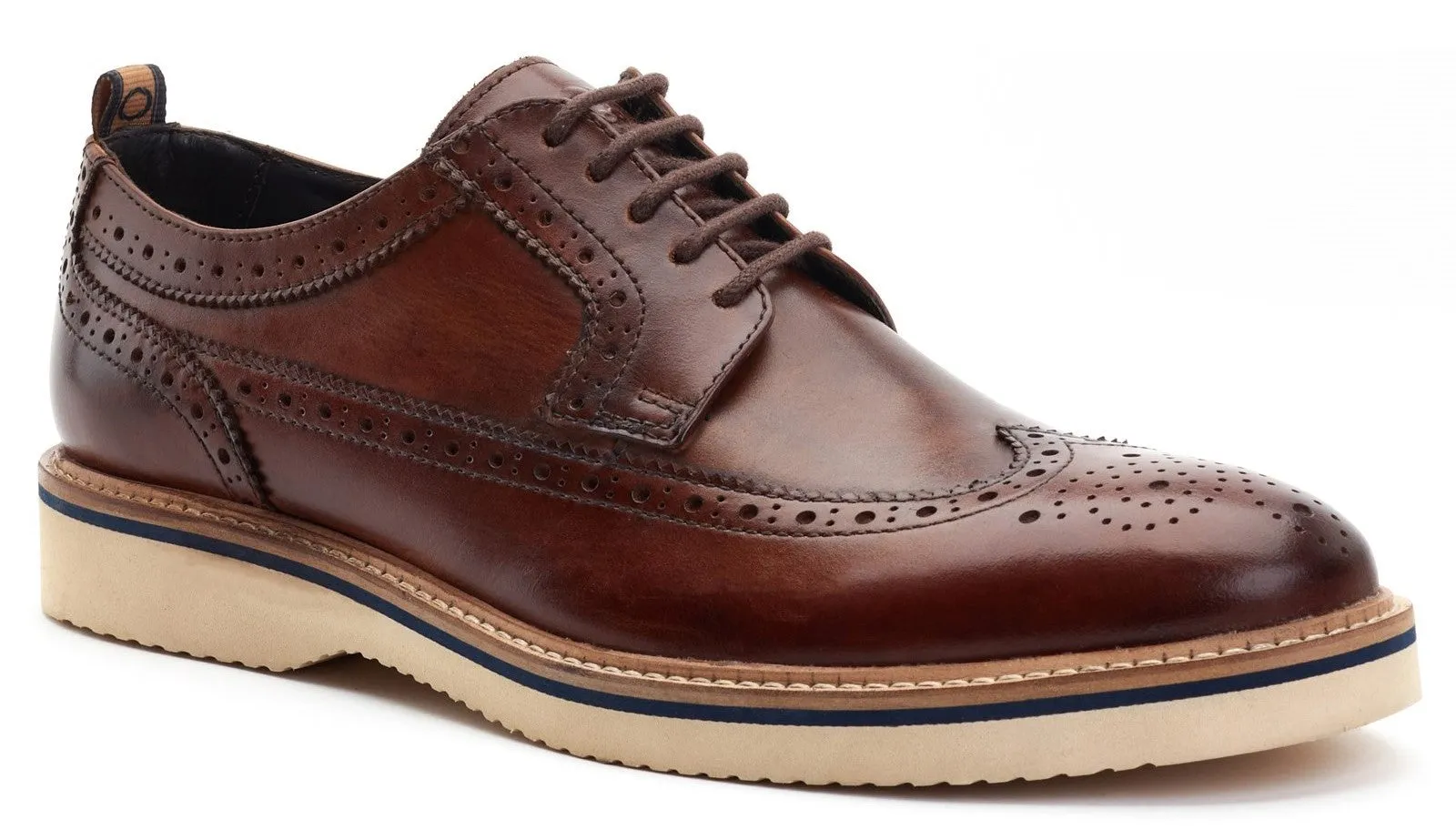 Base London Sully Mens Leather Lace Up Brogue Shoe