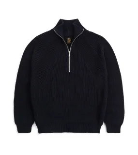 Batoner Signature Half-Zip Cotton Sweater: Dark Blue