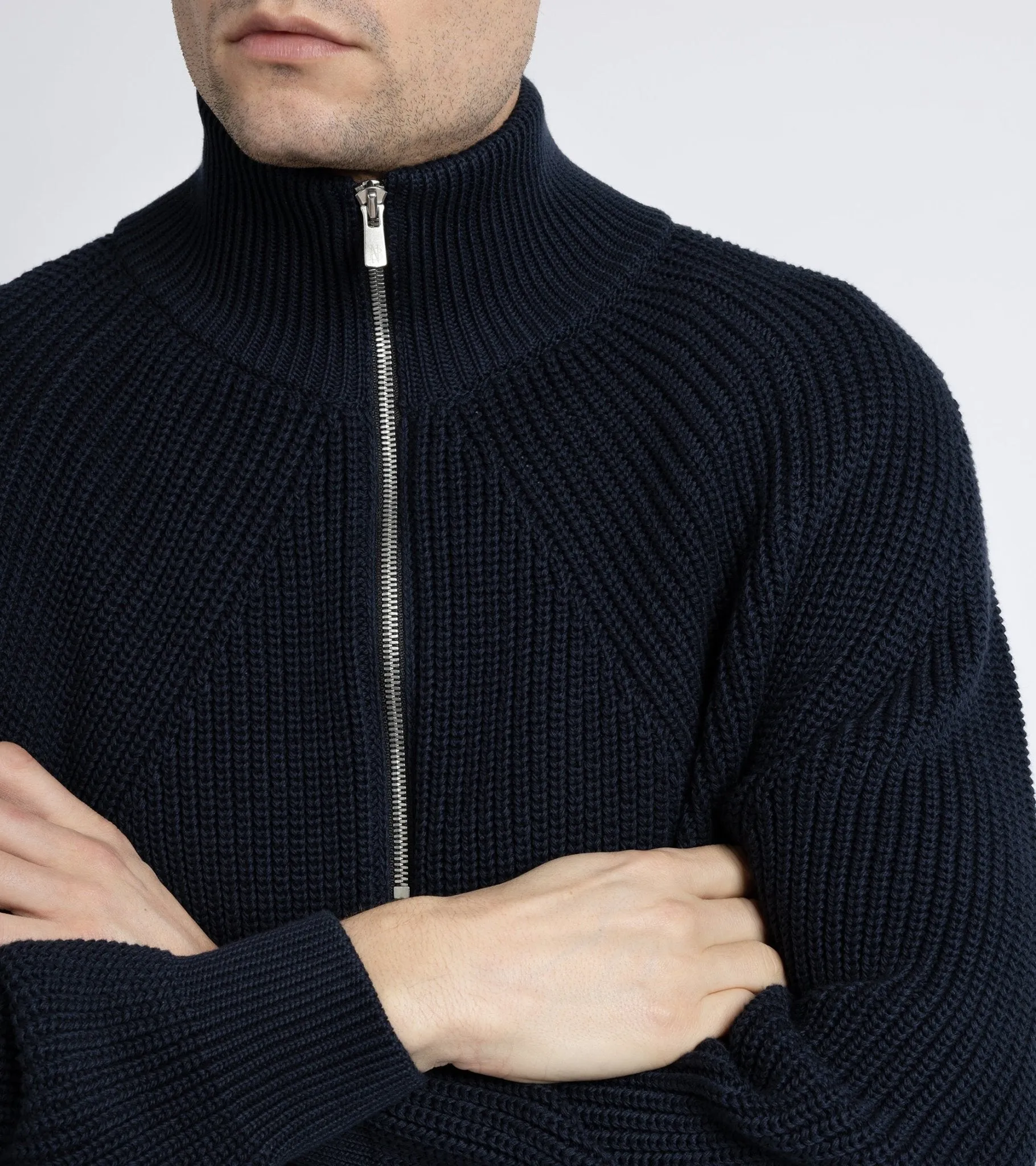 Batoner Signature Half-Zip Cotton Sweater: Dark Blue