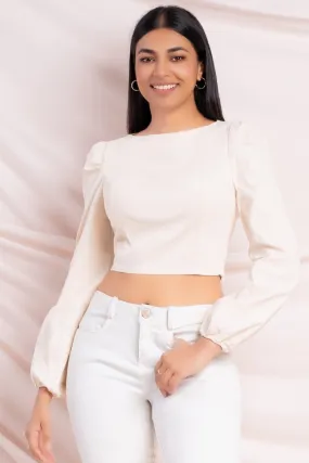 Beige Cropped Top