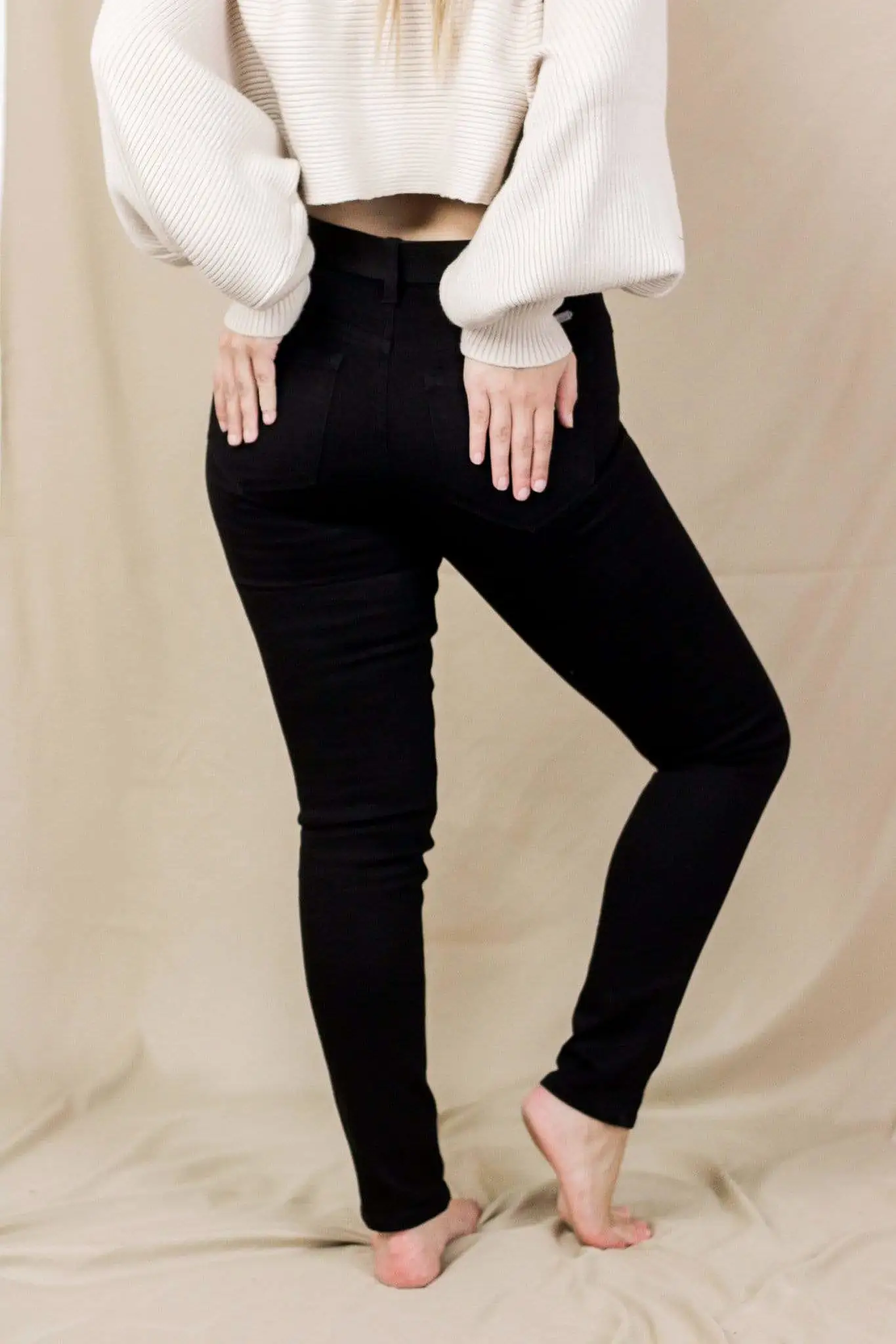 Black High Rise Super Skinnies