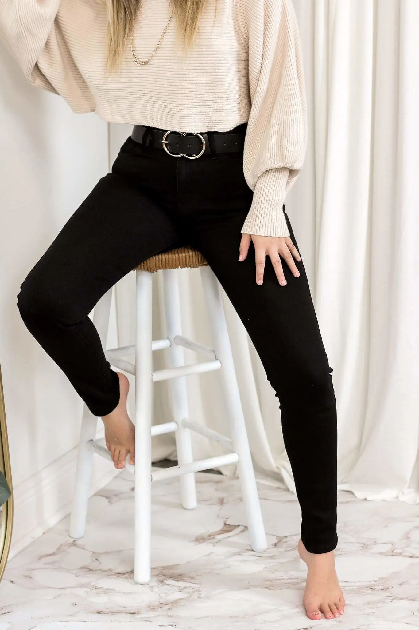 Black High Rise Super Skinnies