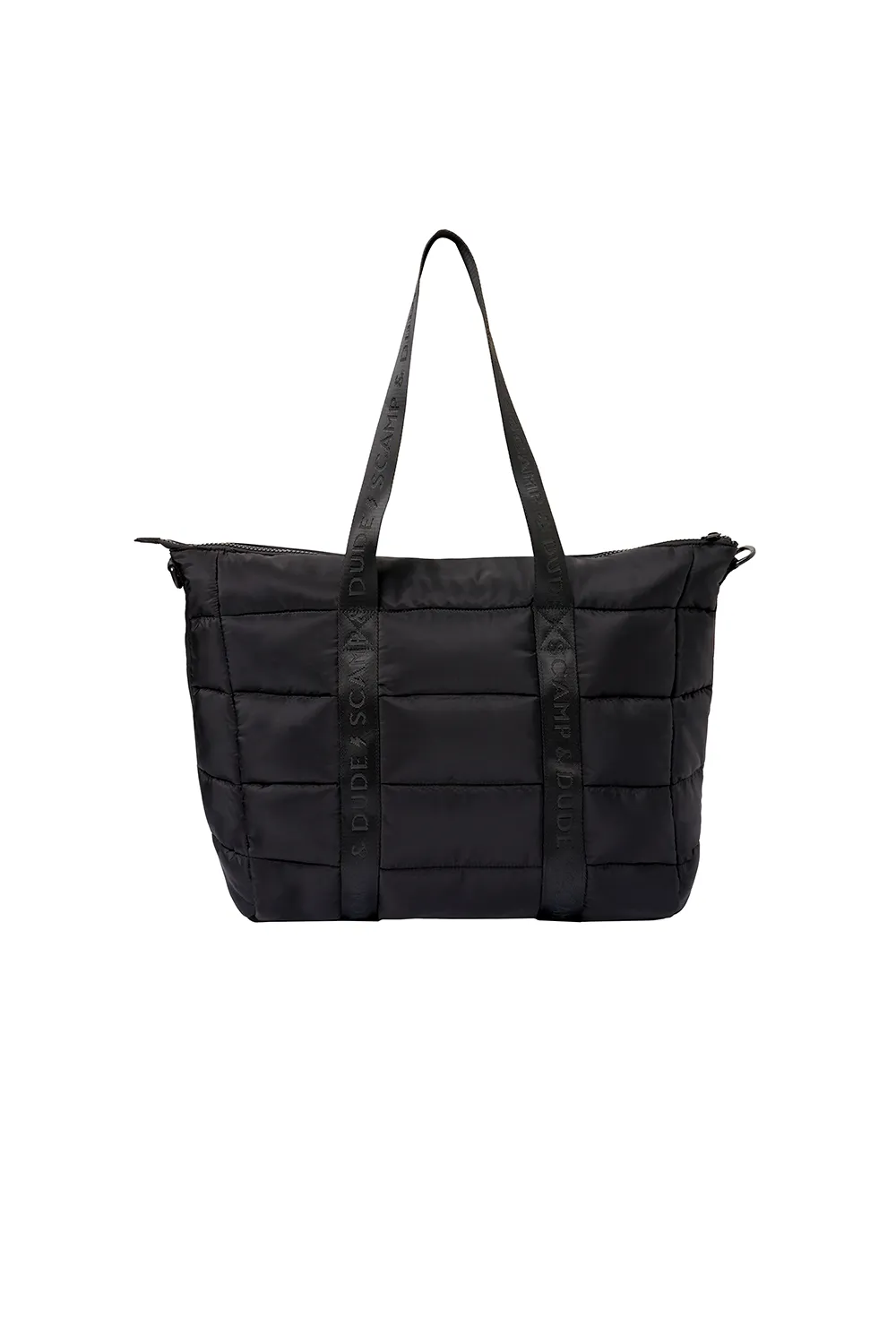 Black Large Puffer Tote Bag