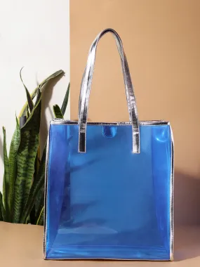 Blue See Through Tote Bag