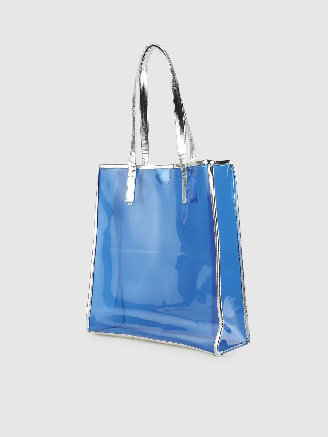 Blue See Through Tote Bag