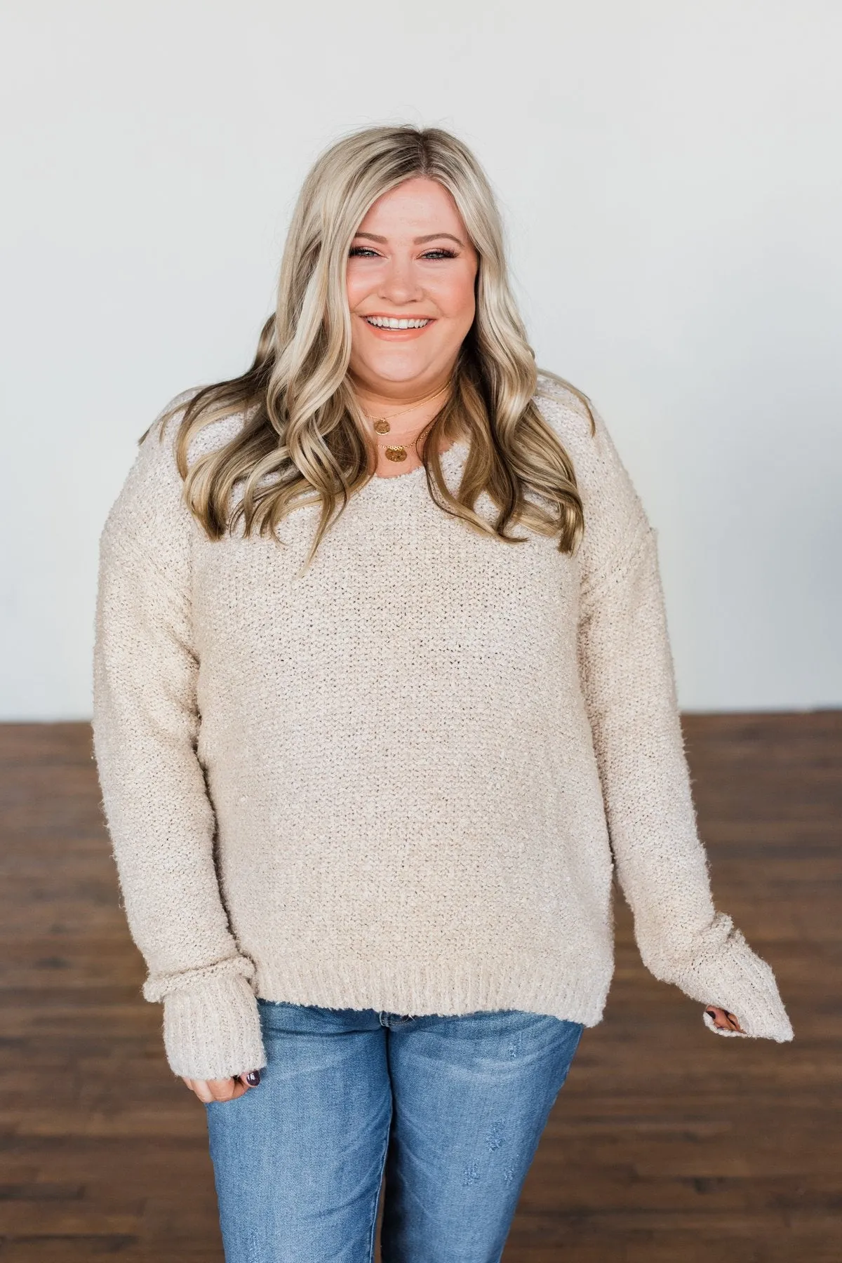 Boost Of Confidence Thick Knit Sweater- Oatmeal