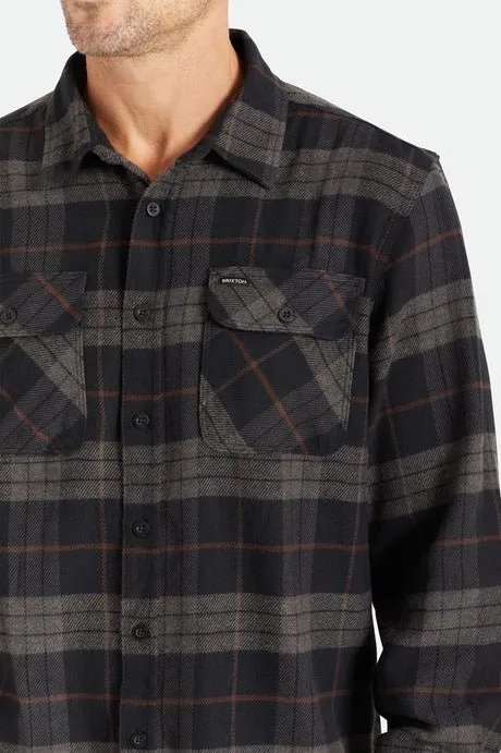 Brixton Bowery Long Sleeve Flannel - Black/Charcoal