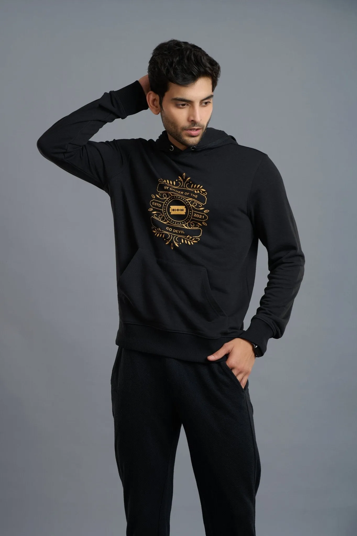 BY ORDER OF THE GO DEVIL Black Hoodie for Men