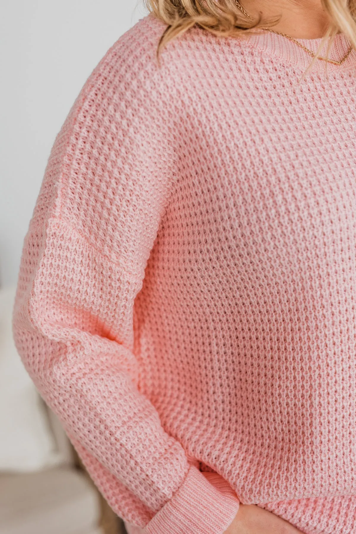 Captivating In Color Knit Sweater- Baby Pink