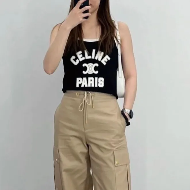 CELINE  |celine paris tank top in cotton jersey