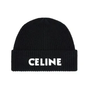 Celine Embroidered Knit Wool Beanie