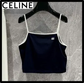 CELINE  |triomphe tank top in cotton jersey