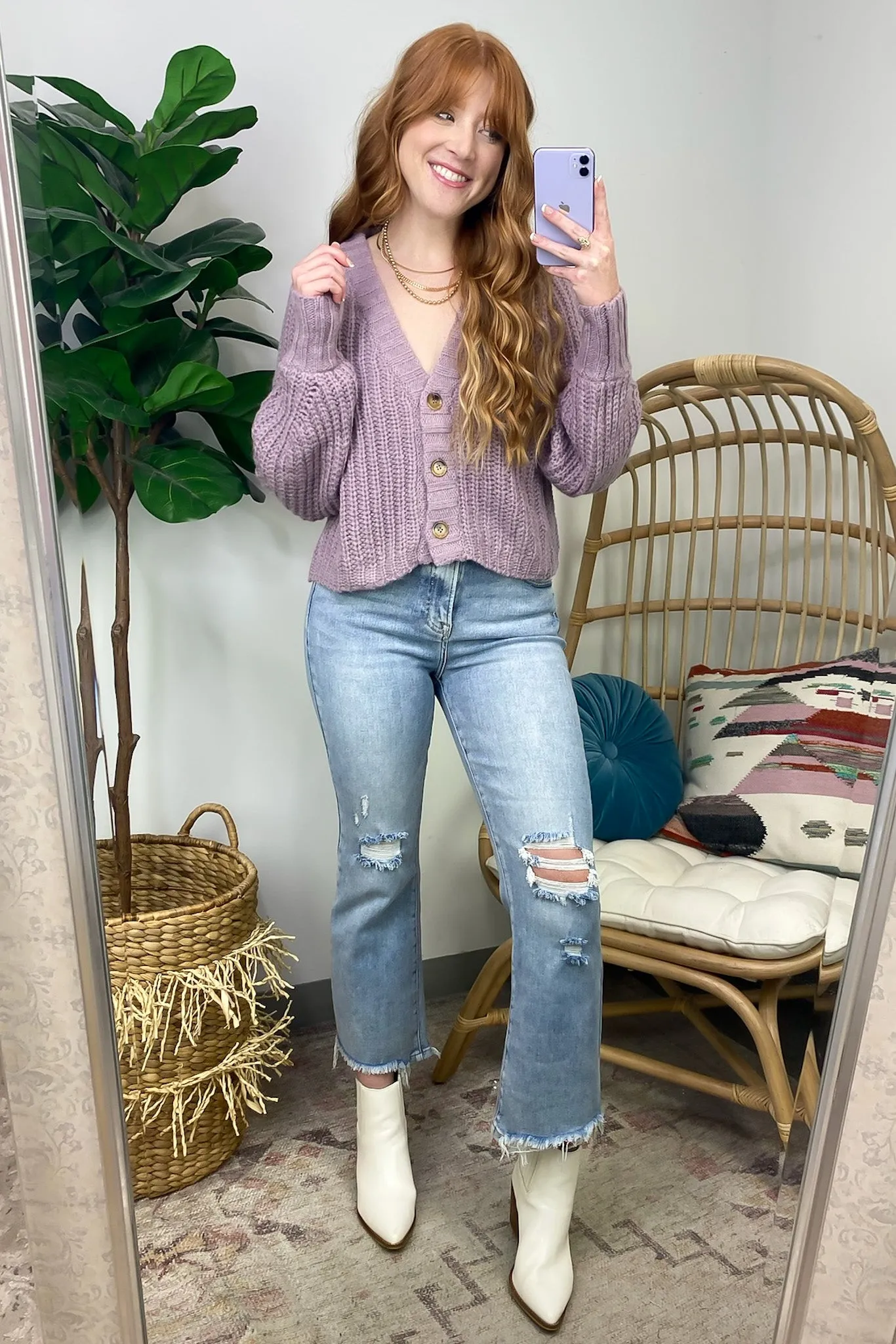 Cozy Addition Button Down Crop Cardigan - FINAL SALE