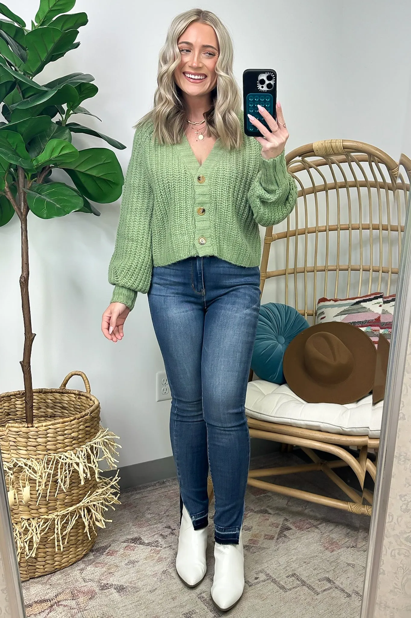 Cozy Addition Button Down Crop Cardigan - FINAL SALE