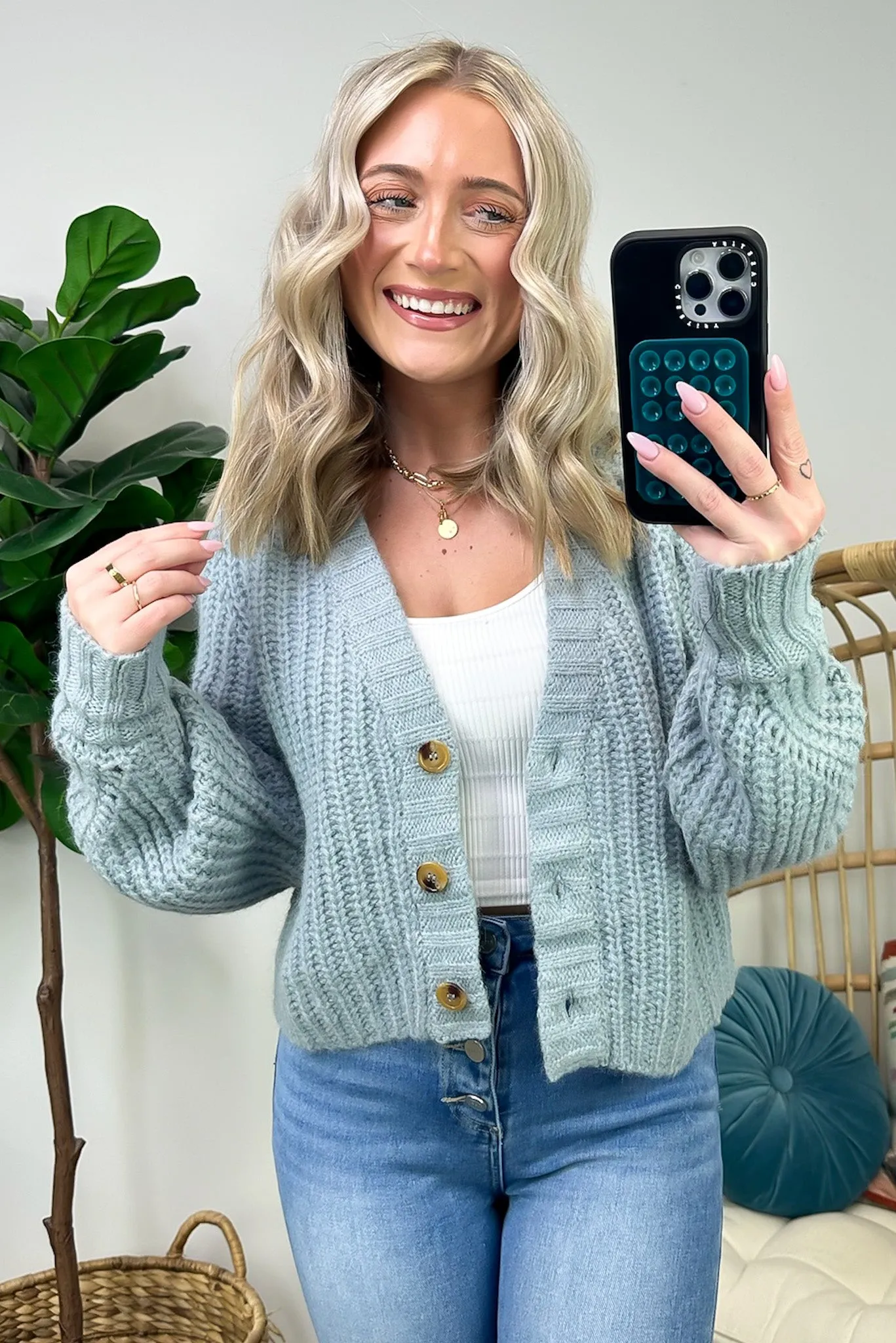 Cozy Addition Button Down Crop Cardigan - FINAL SALE