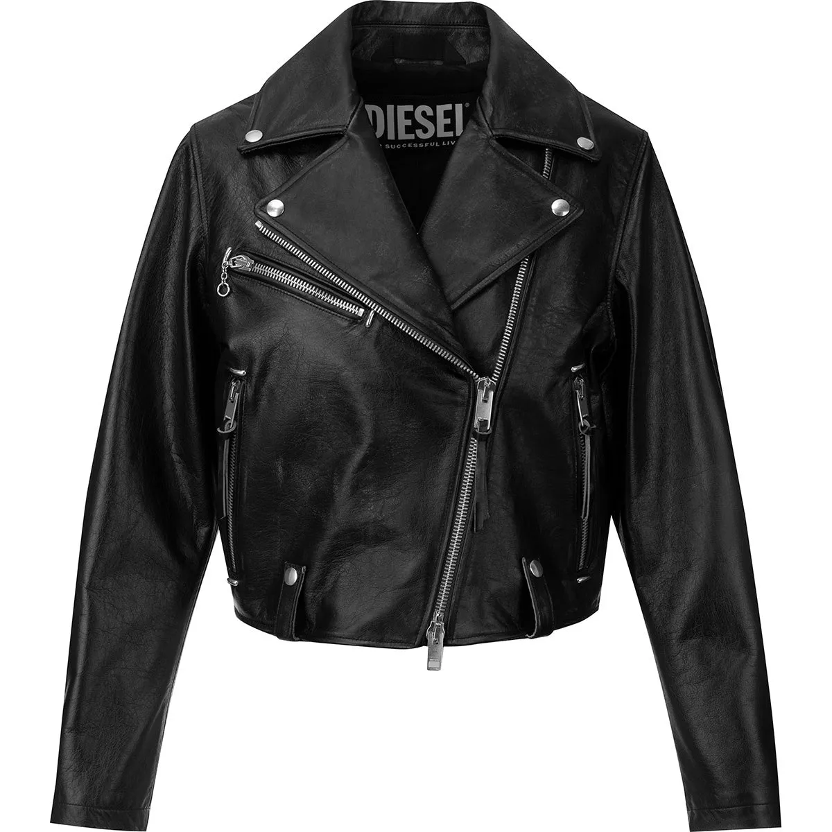 Diesel Treated Leather Biker Jacket