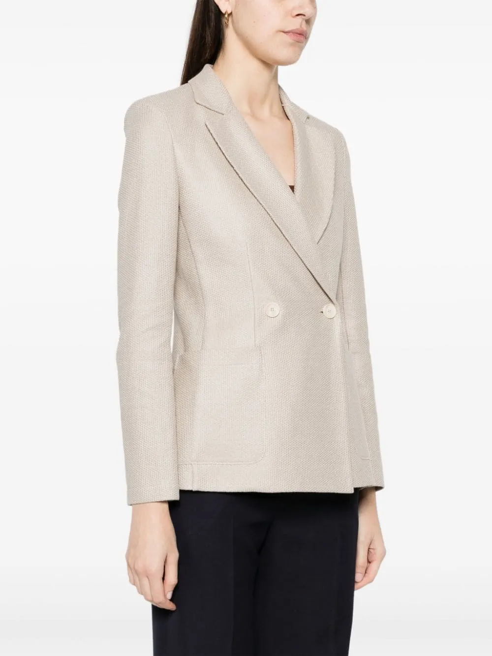 Double Breasted Blazer with Shoulder Pad