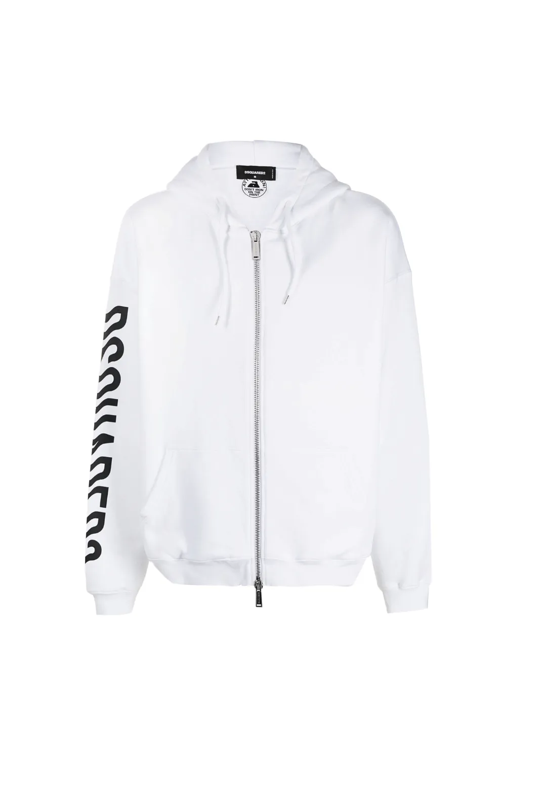 Dsquared2 logo print zip-up white hoodie