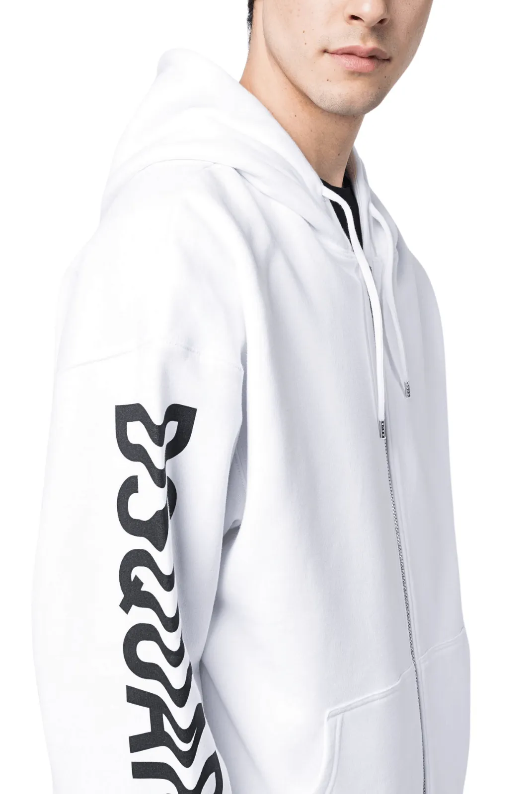 Dsquared2 logo print zip-up white hoodie