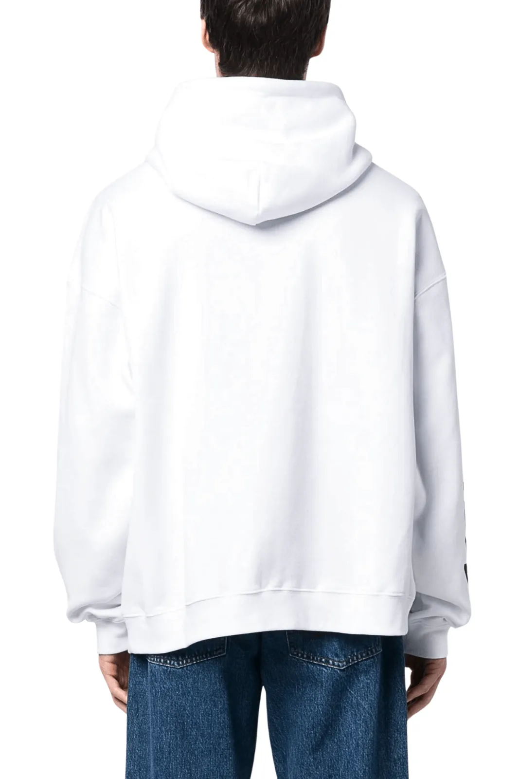 Dsquared2 logo print zip-up white hoodie