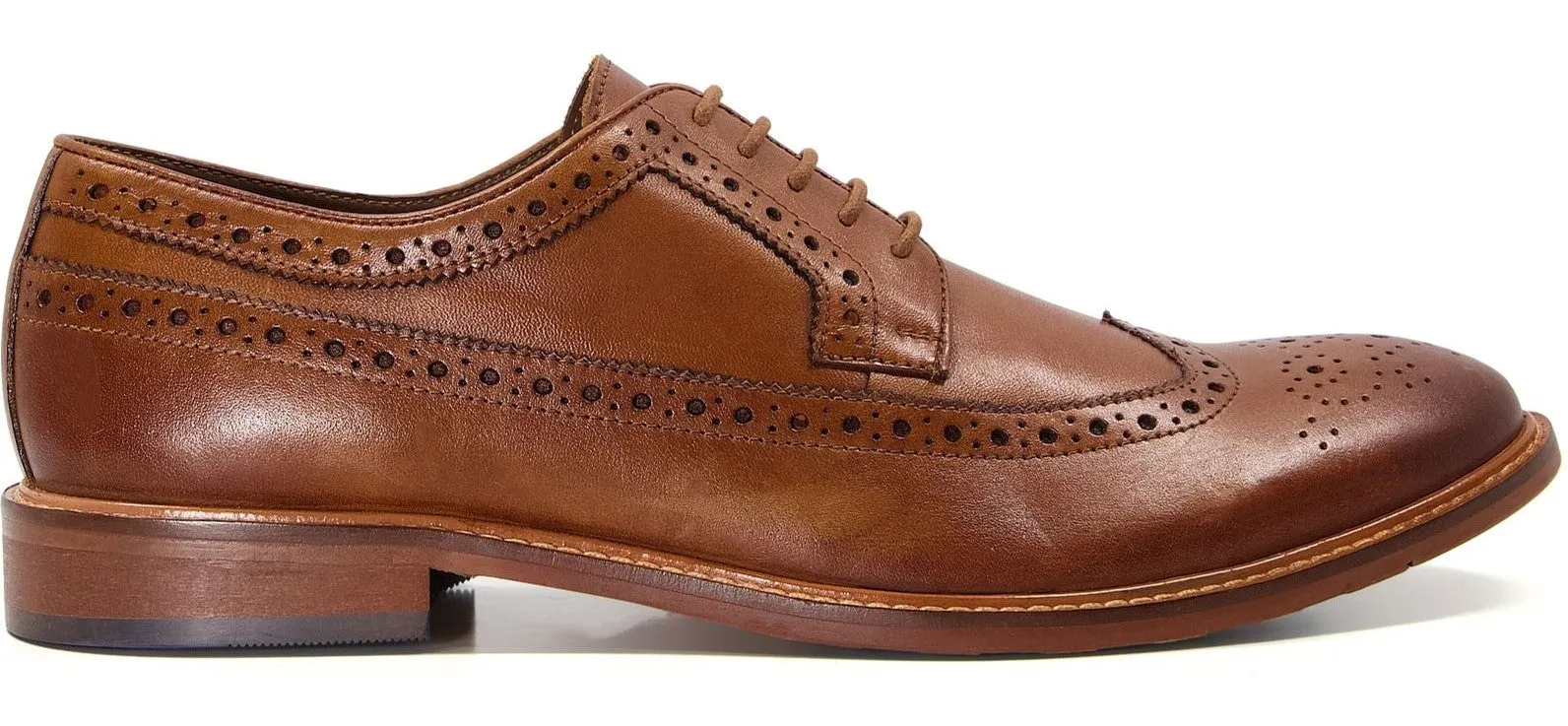 Dune Superior Mens Leather Wingtip Brogue Shoe