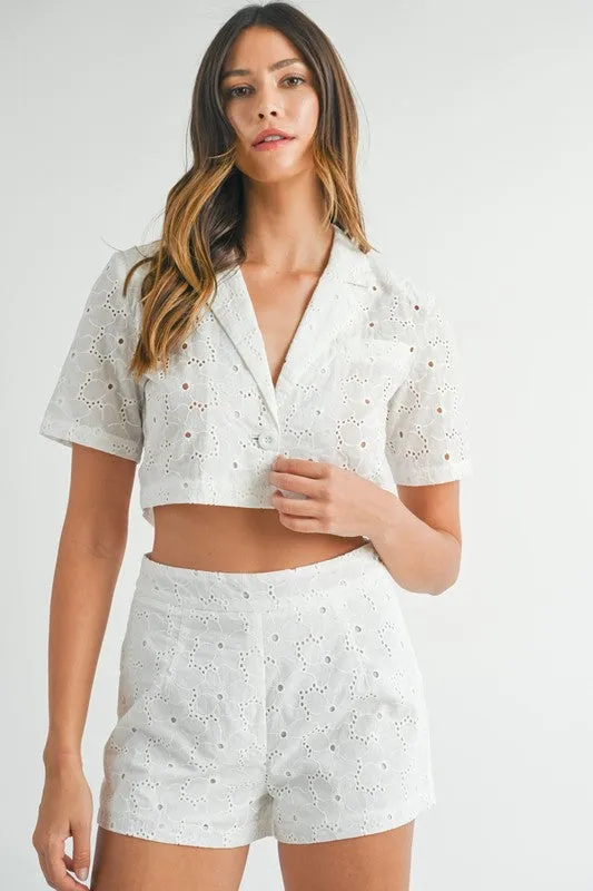 Eyelet Lace Jacket & Shorts Set