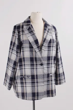 FB Blue Plaid Blazer Jacket