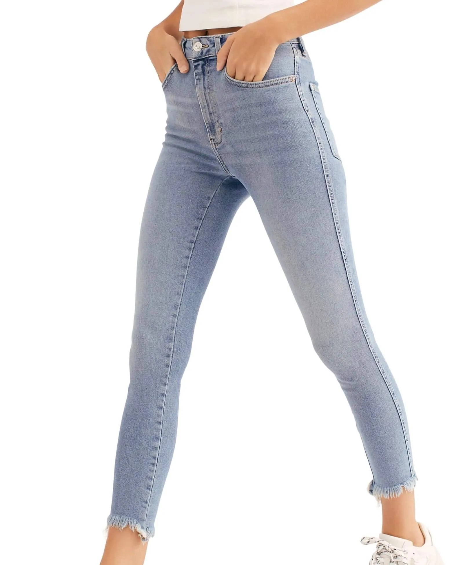 Free People - Raw High Rise Jeggings - Sierra/Denim Wash