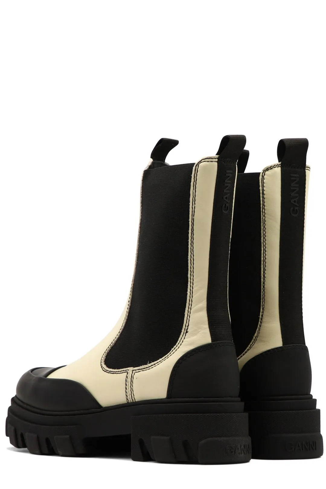 Ganni Two-Tone Chelsea Ankle Boots