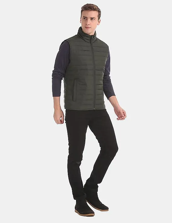 GAP Men Green Water Resistant Puffer Gilet Jacket