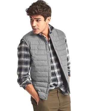 GAP Men Grey Ribbed Neck Padded Gilet Jacket