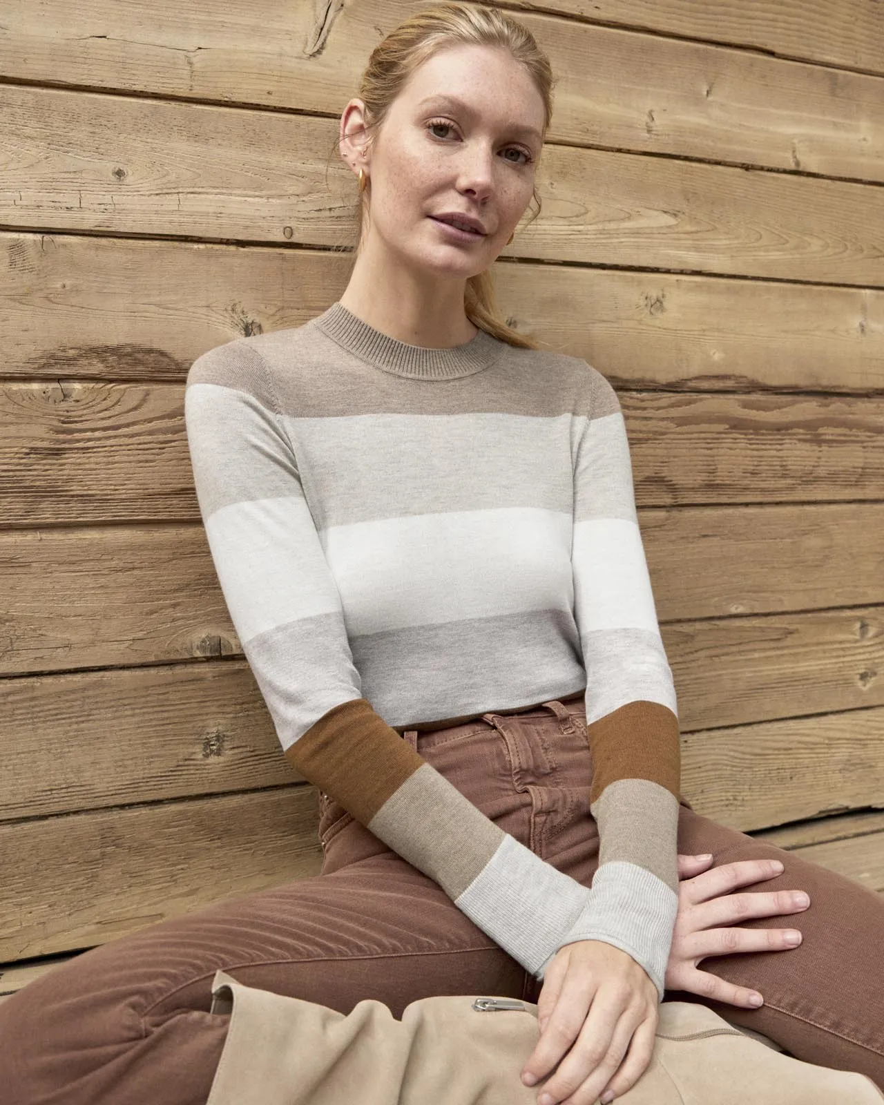 Georgie Camel Stripe Sweater