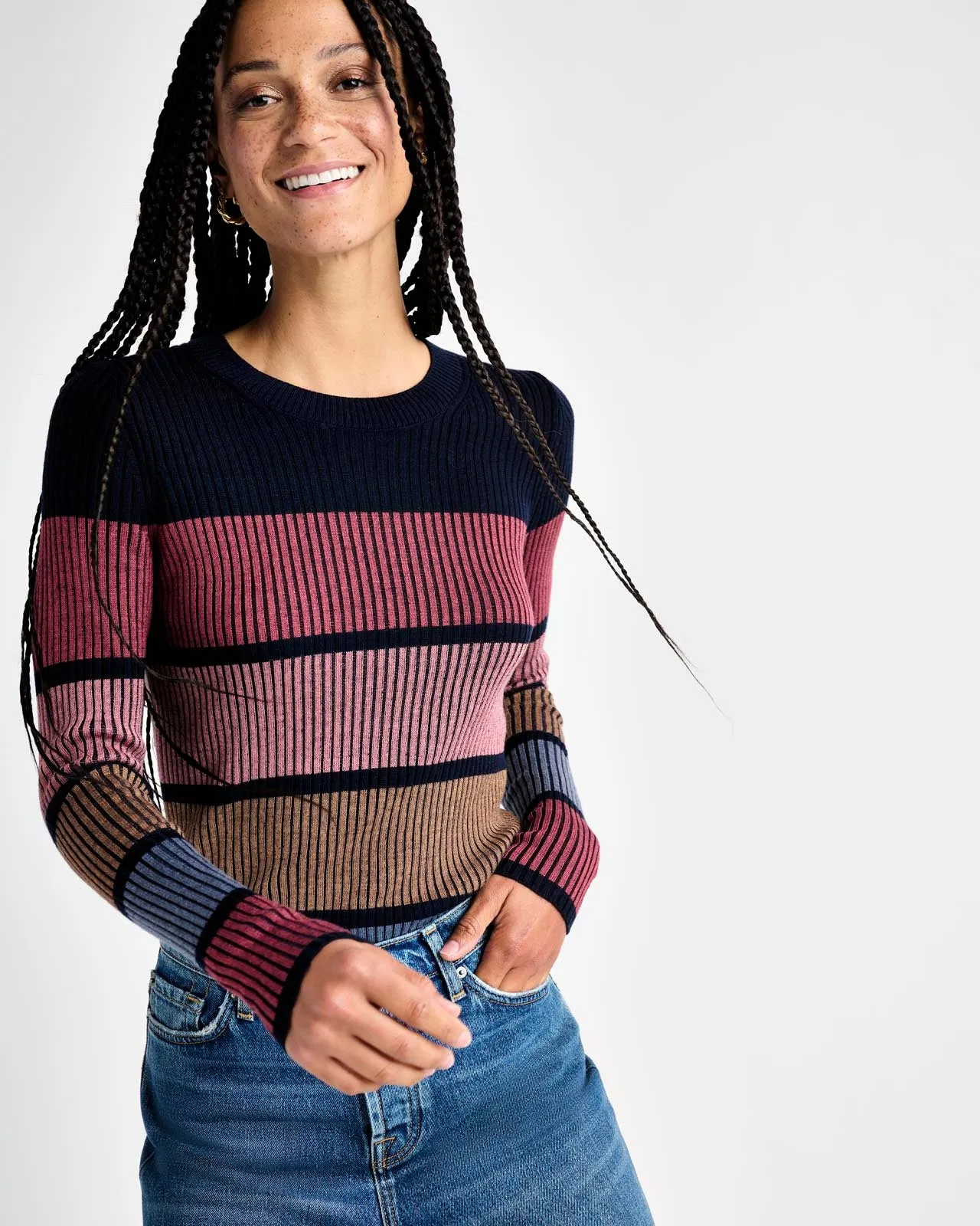 Georgie Rib Colorblock Sweater