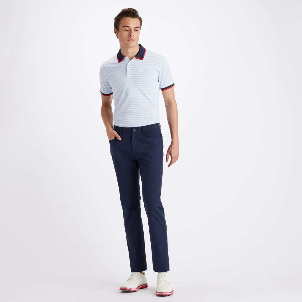 G/FORE STAPLE STRIPE TECH JERSEY POLO SNOW