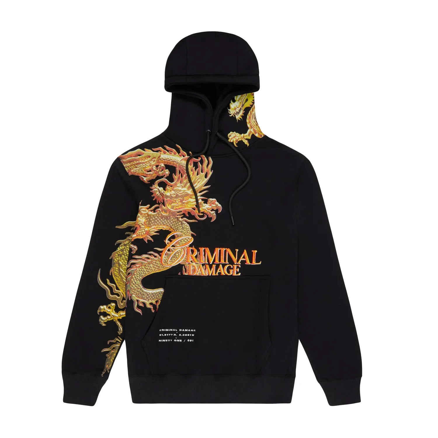 GOLDEN  DRAGON HOOD - BLACK