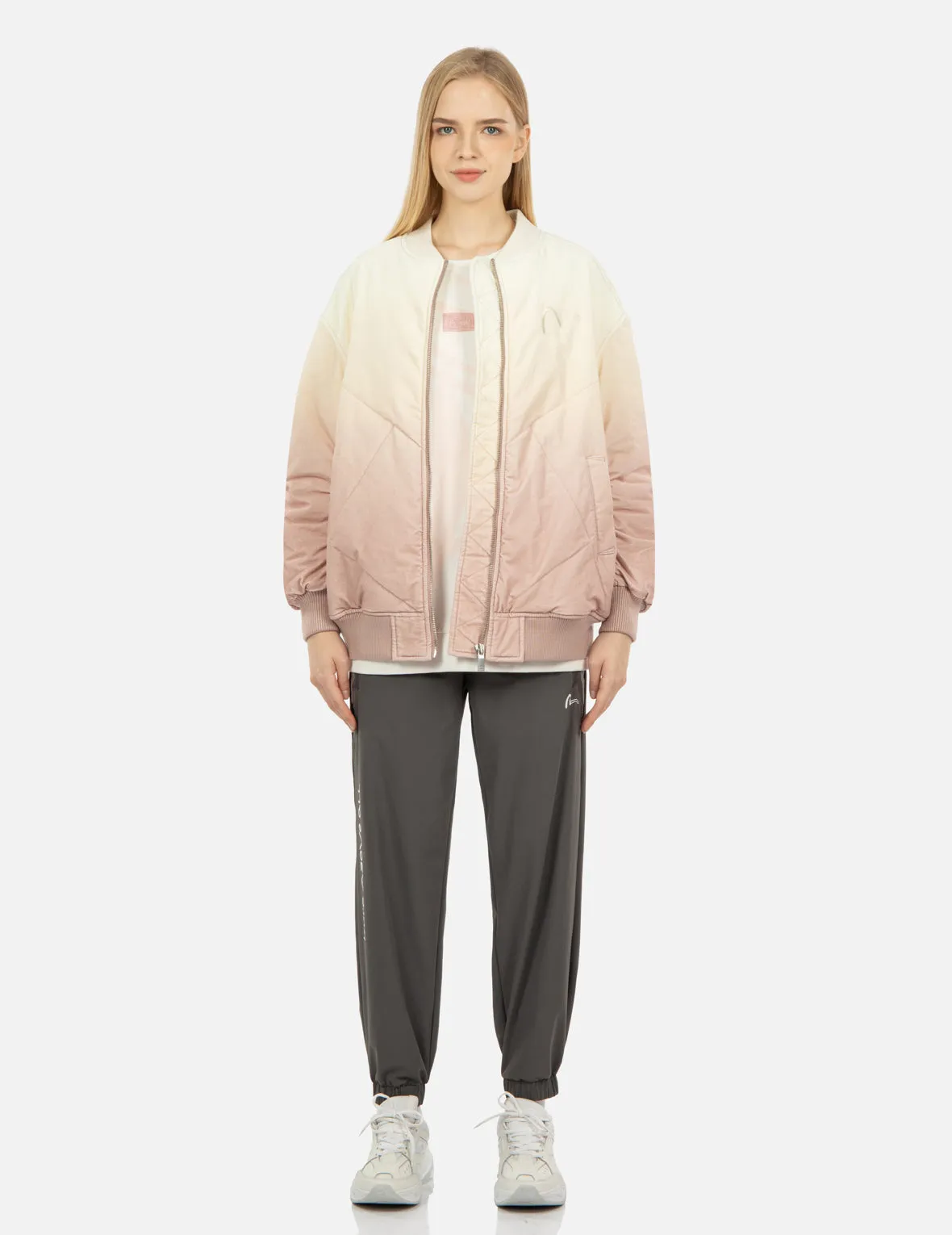 Gradient Oversized Padded Bomber Jacket