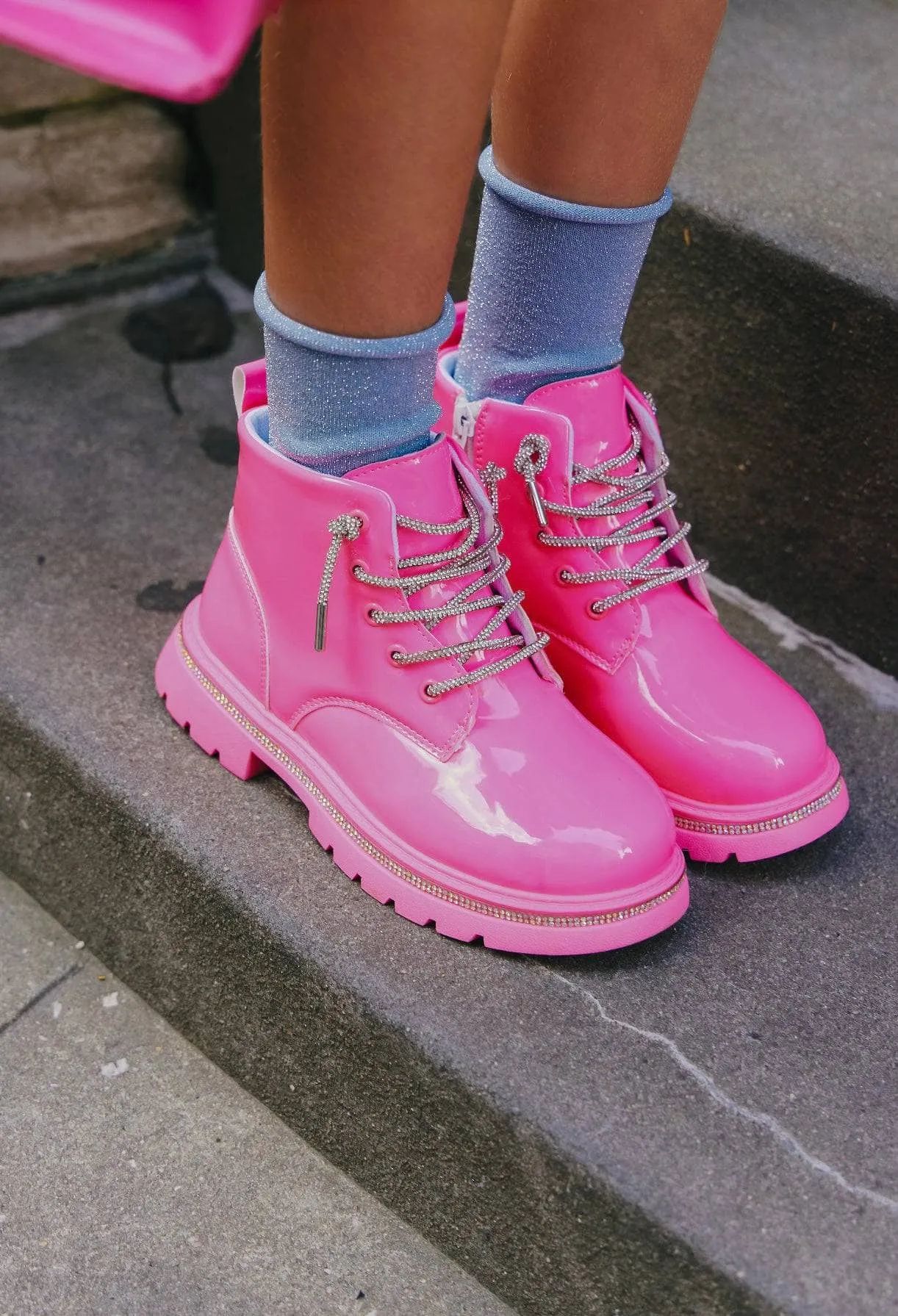 Hot Pink Crystal Boots