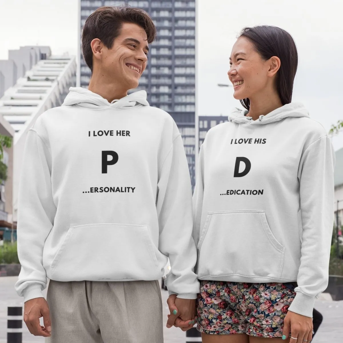 I Love His D... / Her P... Couple Hoodies