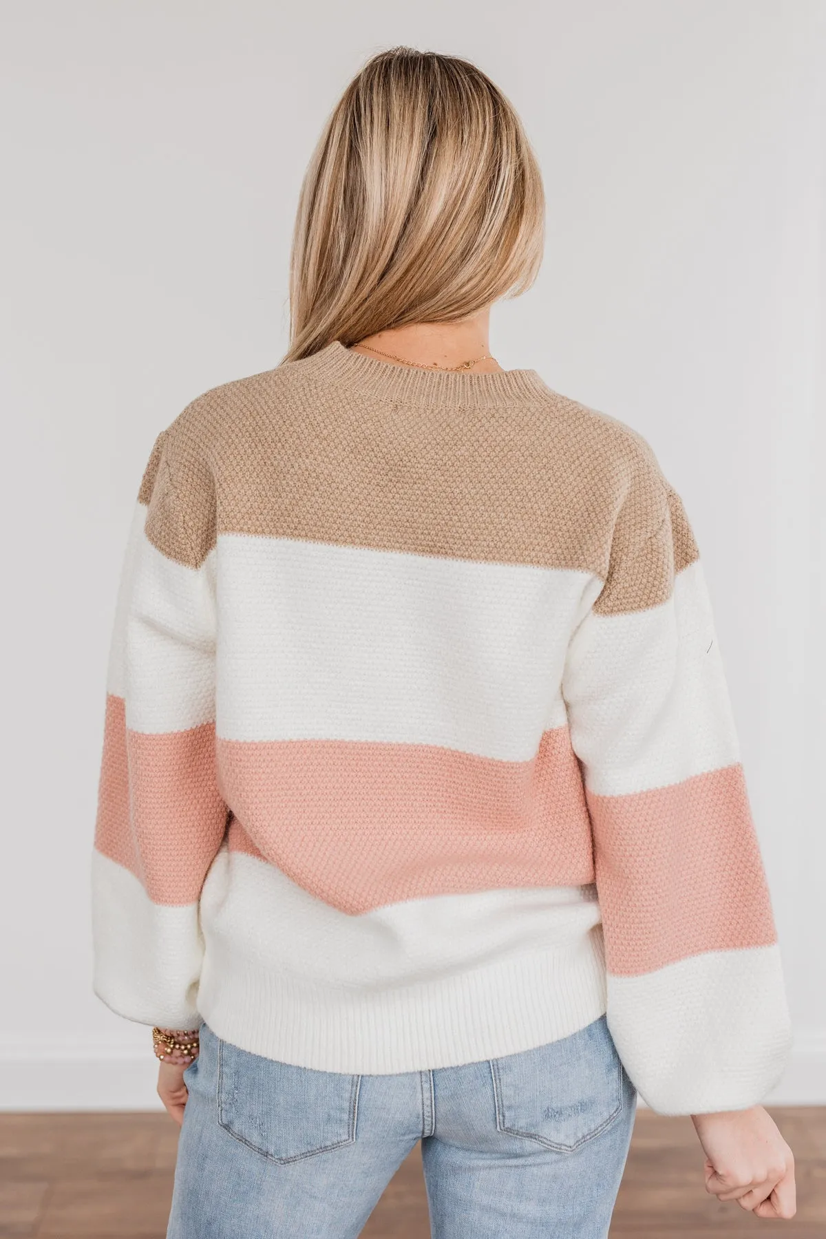 Icy Feelings Color Block Sweater- Mauve & Taupe