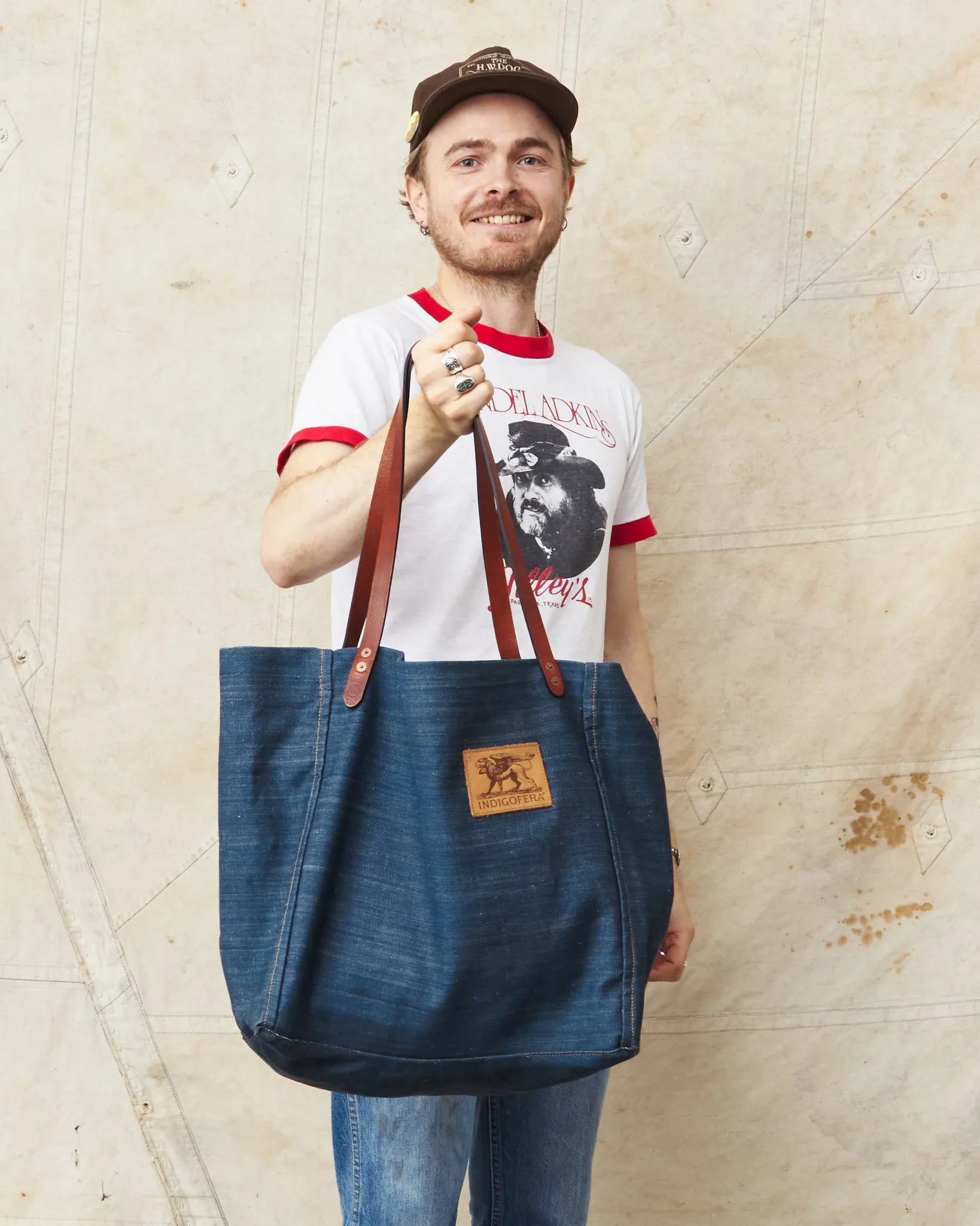 Indigofera Carson Tote Bag Natural Indigo