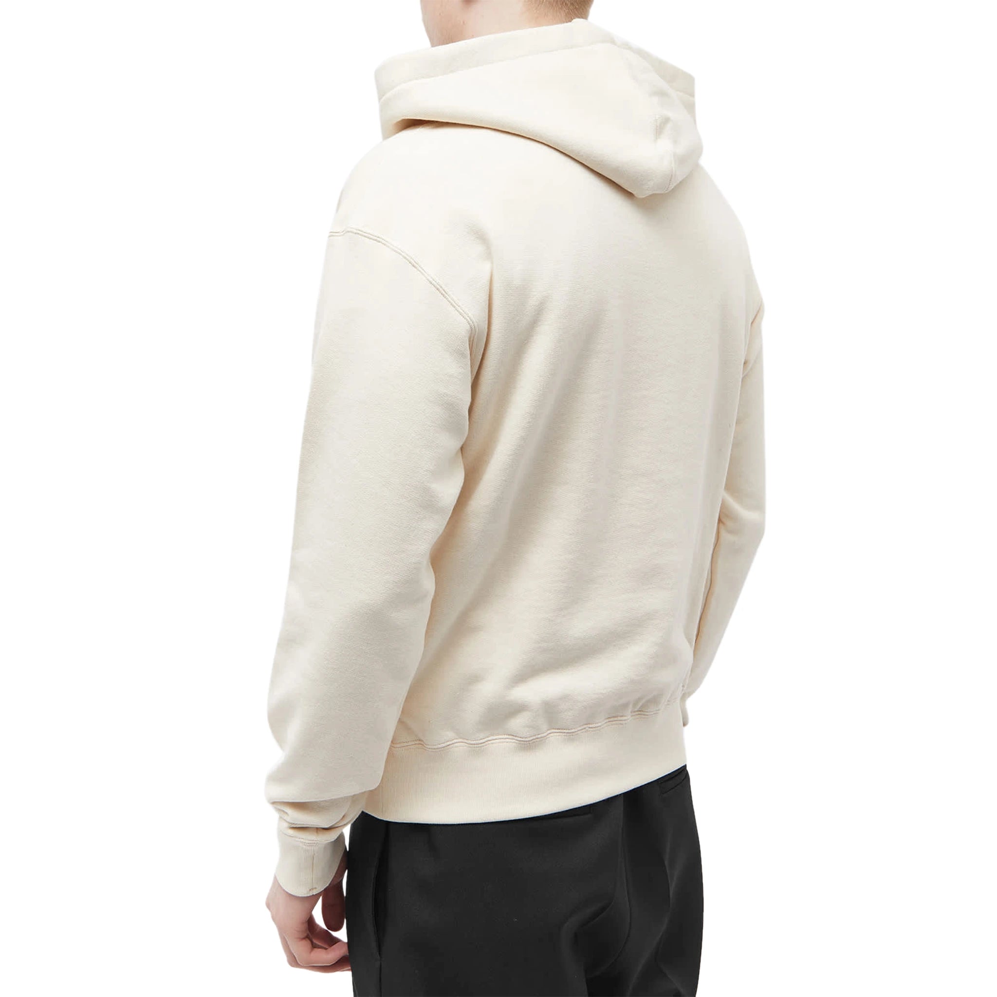 Jil Sander Logo Printed Off White Hoodie