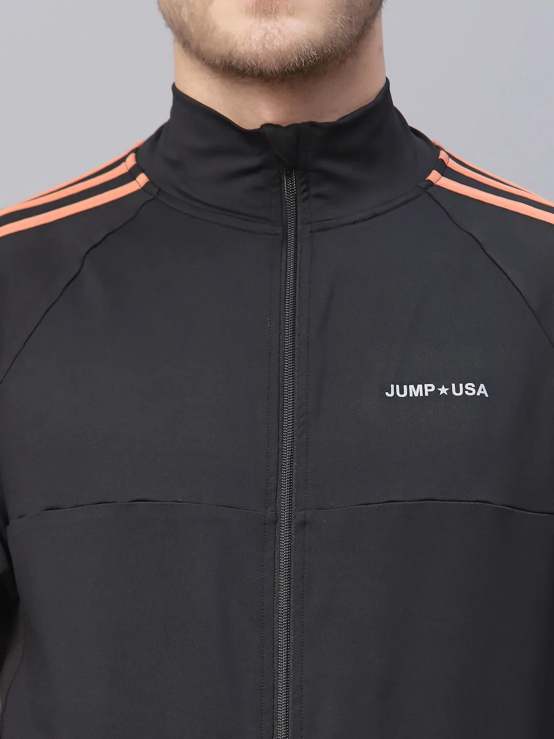 JUMP USA Me Black Solid Active Wear Jacket